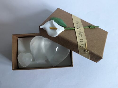 Partnerhart Bergkristal met klein hartje